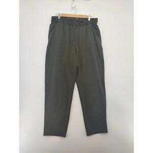 Lululemon On The Fly Travel Woven Dark Olive Green Wrinkle Free Pants Size 12
